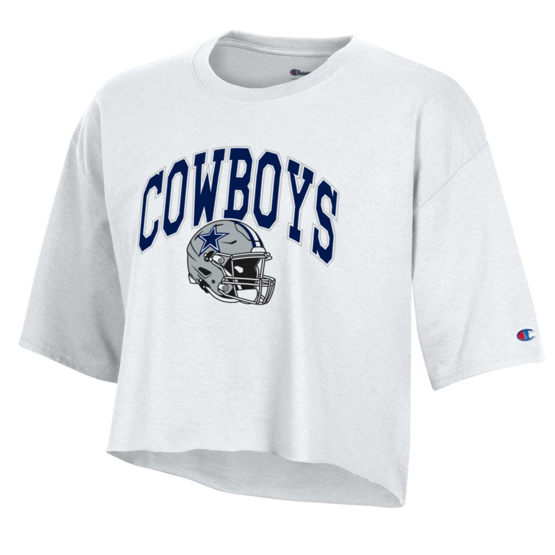 Dallas Cowboys Champion Women's Boyfriend Cropped T-Shirt White