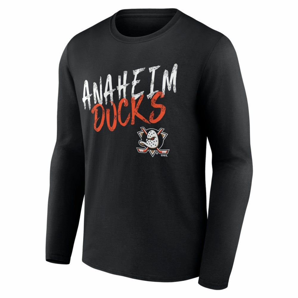 Anaheim Ducks Hustle Personalized Name & Number Long Sleeve T-Shirt - Black - NHL 203920975