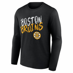 Boston Bruins Hustle Personalized Name & Number Long Sleeve T-Shirt - Black - NHL 203920981