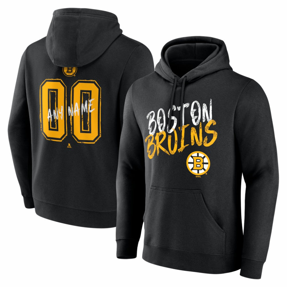 Boston Bruins Hustle Personalized Name & Number Hoodie - Black - NHL 203920982