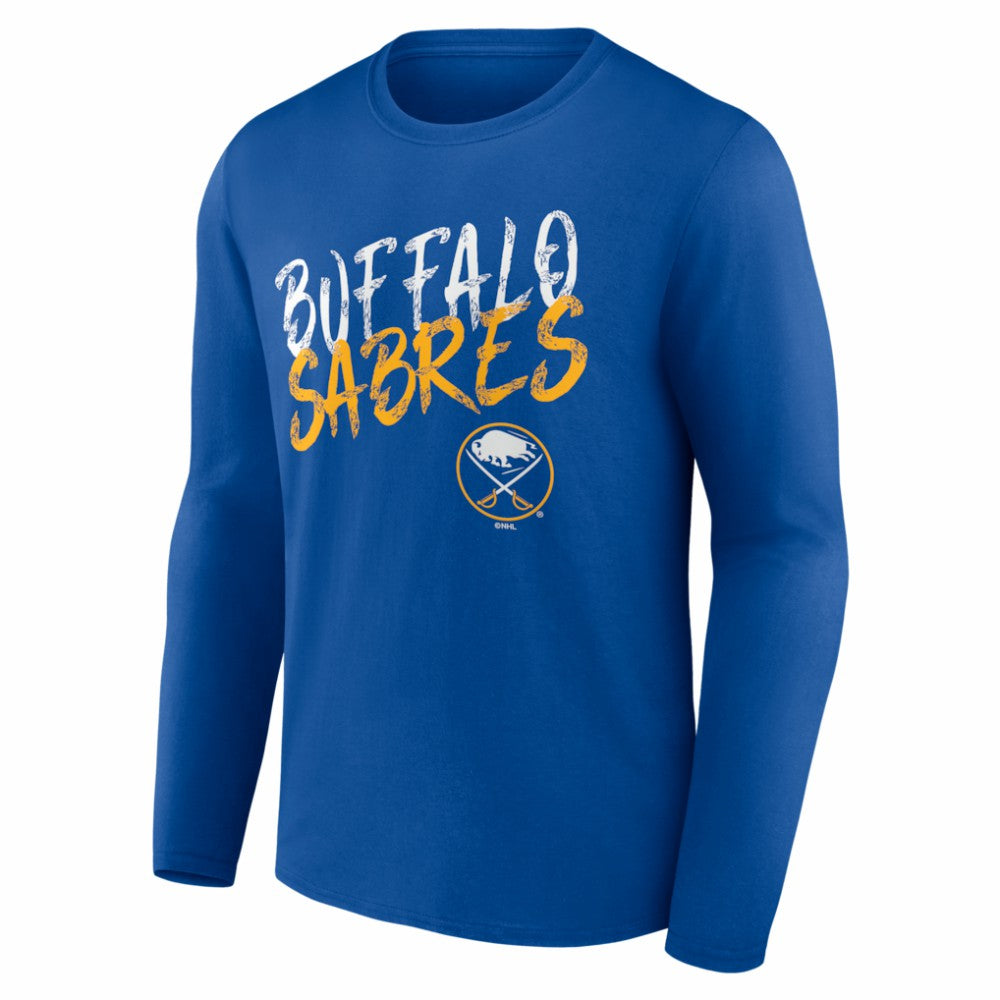 Buffalo Sabres Hustle Personalized Name & Number Long Sleeve T-Shirt - Royal - NHL 203920986
