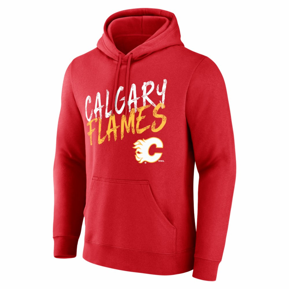 Calgary Flames Hustle Personalized Name & Number Hoodie - Red - NHL 203920991