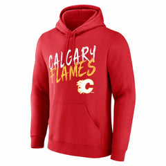 Calgary Flames Hustle Personalized Name & Number Hoodie - Red - NHL 203920991