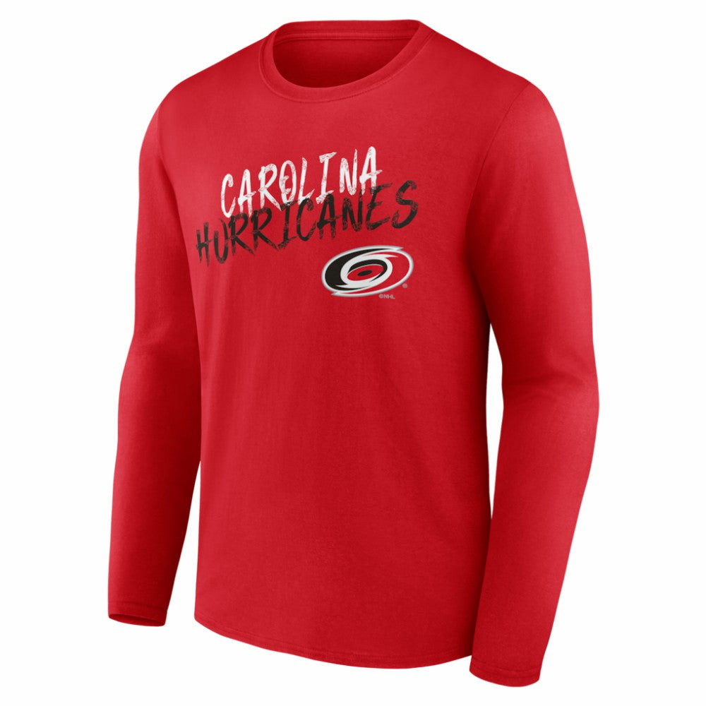 Carolina Hurricanes Hustle Personalized Name & Number Long Sleeve T-Shirt - Red - NHL 203920996