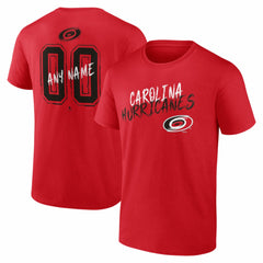 Carolina Hurricanes Hustle Personalized Name & Number T-Shirt - Red - NHL 203920998