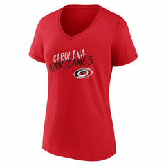 Carolina Hurricanes Women's Hustle Personalized Name & Number V-Neck T-Shirt - Red - NHL 203921000