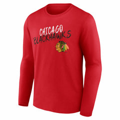Chicago Blackhawks Hustle Personalized Name & Number Long Sleeve T-Shirt - Red - NHL 203921002