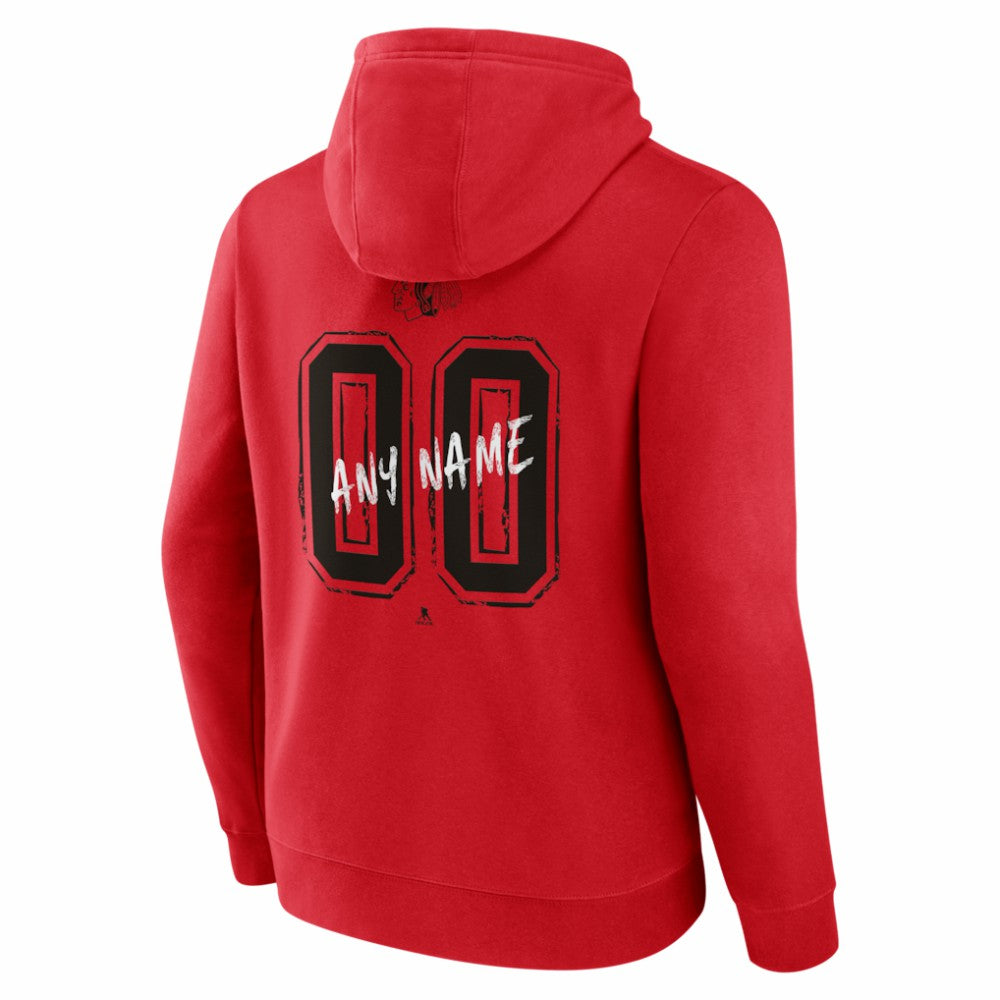 Chicago Blackhawks Hustle Personalized Name & Number Hoodie - Red - NHL 203921003