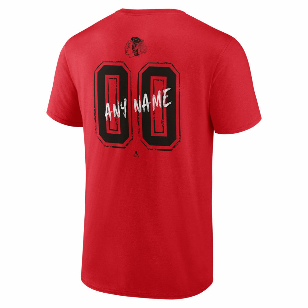 Chicago Blackhawks Hustle Personalized Name & Number T-Shirt - Red - NHL 203921004