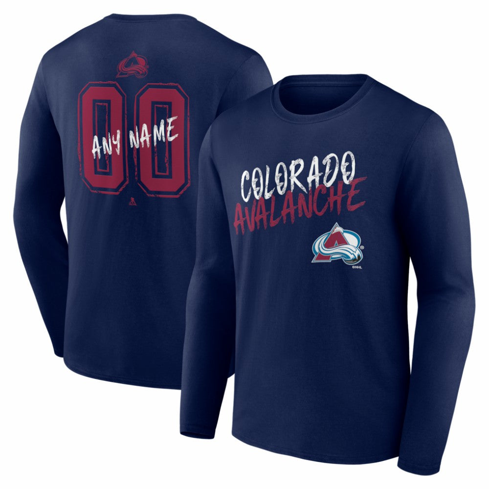 Colorado Avalanche Hustle Personalized Name & Number Long Sleeve T-Shirt - Navy - NHL 203921009