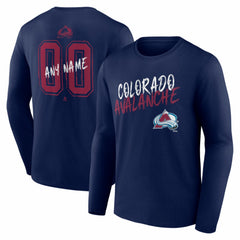 Colorado Avalanche Hustle Personalized Name & Number Long Sleeve T-Shirt - Navy - NHL 203921009