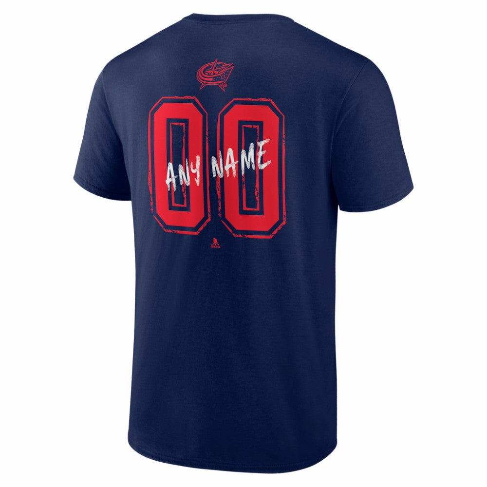 Columbus Blue Jackets Big & Tall Hustle Personalized Name & Number T-Shirt - Navy - NHL 203921014