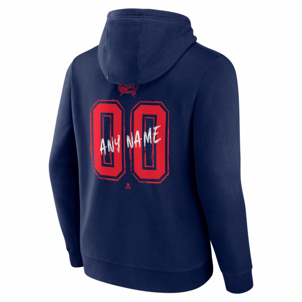 Columbus Blue Jackets Hustle Personalized Name & Number Hoodie - Navy - NHL 203921016