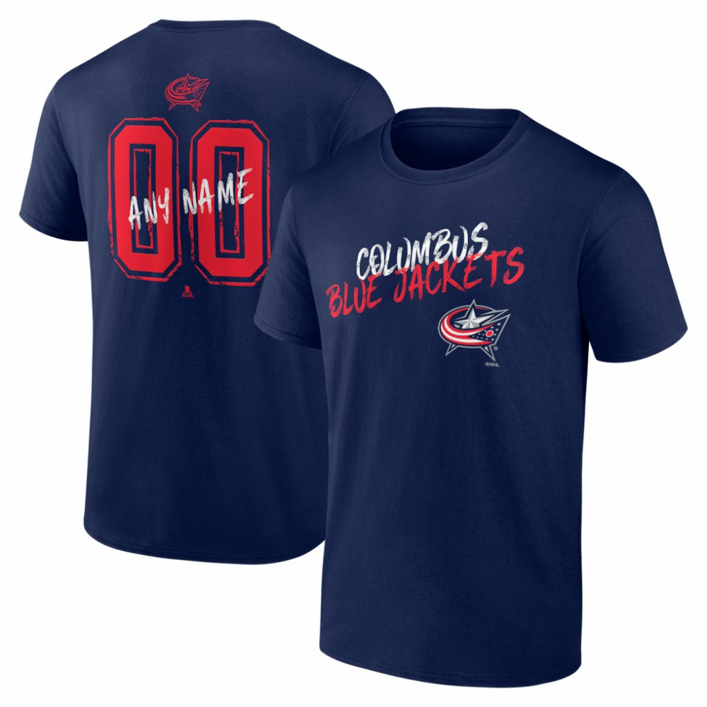 Columbus Blue Jackets Hustle Personalized Name & Number T-Shirt - Navy - NHL 203921017