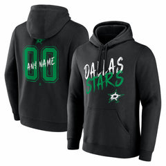 Dallas Stars Big & Tall Hustle Personalized Name & Number Hoodie - Black - NHL 203921019