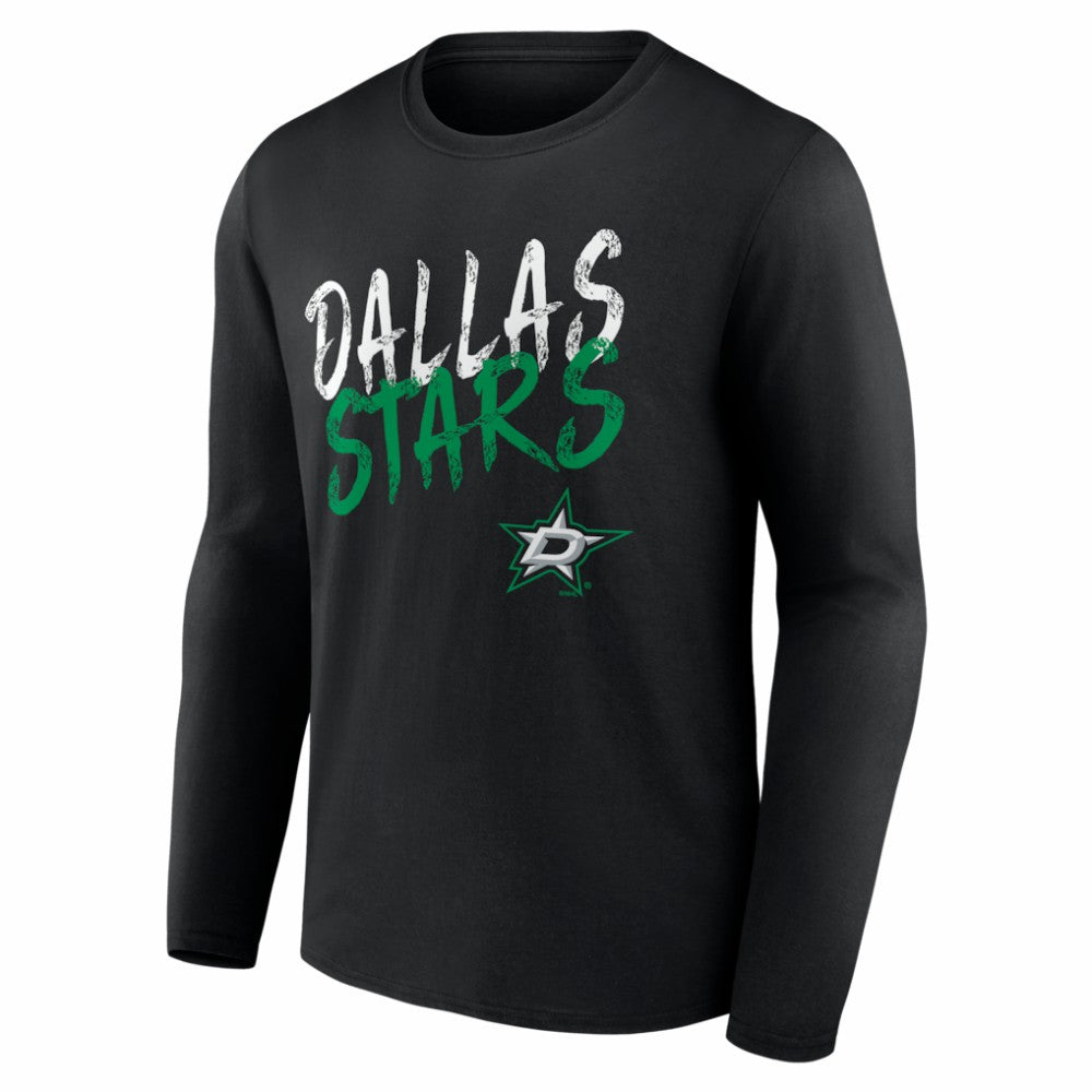 Dallas Stars Hustle Personalized Name & Number Long Sleeve T-Shirt - Black - NHL 203921021