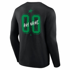 Dallas Stars Hustle Personalized Name & Number Long Sleeve T-Shirt - Black - NHL 203921021