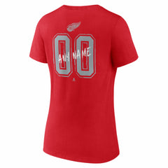 Detroit Red Wings Women's Hustle Personalized Name & Number V-Neck T-Shirt - Red - NHL 203921030