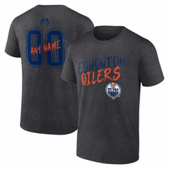 Edmonton Oilers Big & Tall Hustle Personalized Name & Number T-Shirt - Charcoal - NHL 203921031