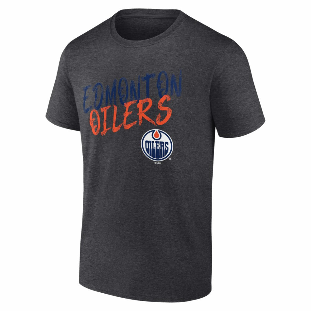 Edmonton Oilers Big & Tall Hustle Personalized Name & Number T-Shirt - Charcoal - NHL 203921031