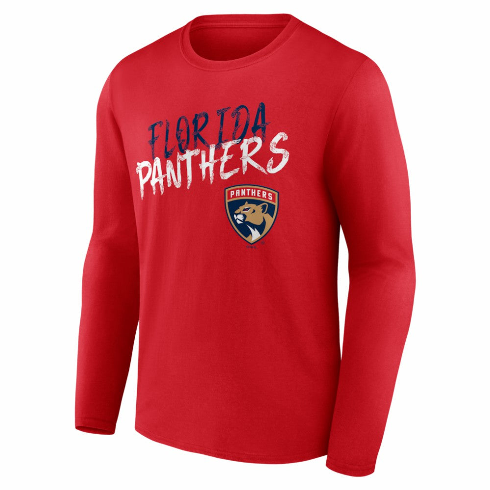 Florida Panthers Hustle Personalized Name & Number Long Sleeve T-Shirt - Red - NHL 203921037