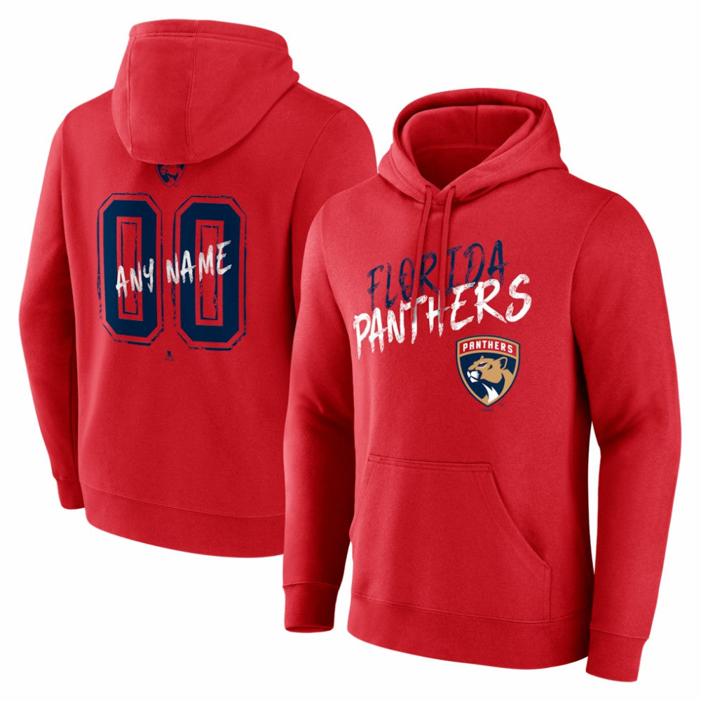 Florida Panthers Hustle Personalized Name & Number Hoodie - Red - NHL 203921038
