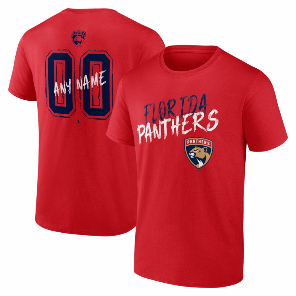 Florida Panthers Hustle Personalized Name & Number T-Shirt - Red - NHL 203921039