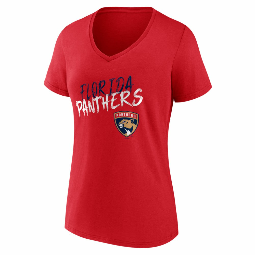 Florida Panthers Women's Hustle Personalized Name & Number V-Neck T-Shirt - Red - NHL 203921041