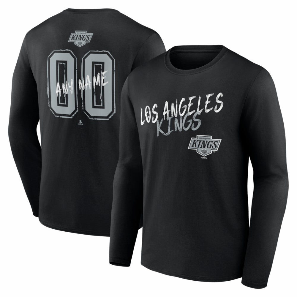 Los Angeles Kings Hustle Personalized Name & Number Long Sleeve T-Shirt - Black - NHL 203921044