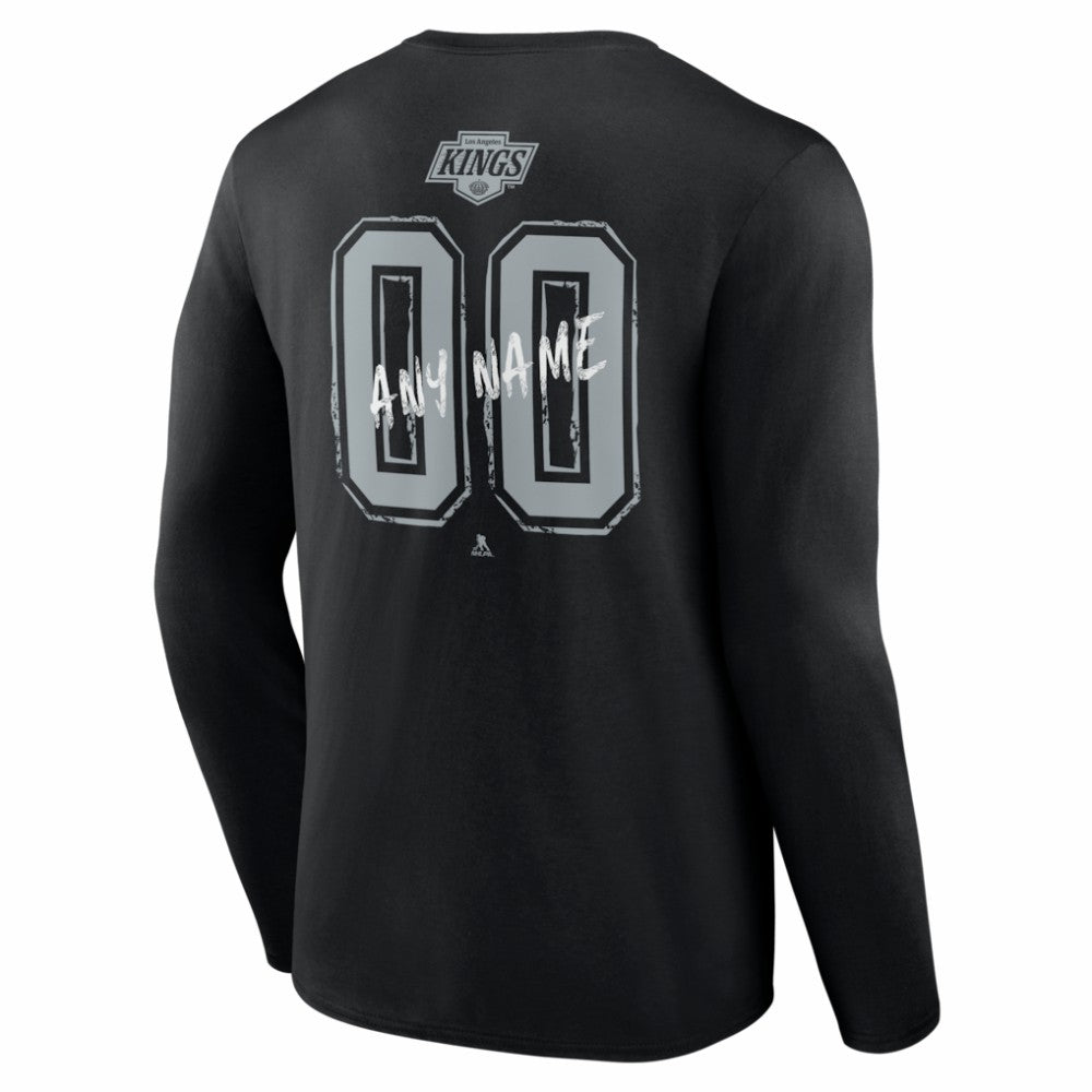 Los Angeles Kings Hustle Personalized Name & Number Long Sleeve T-Shirt - Black - NHL 203921044