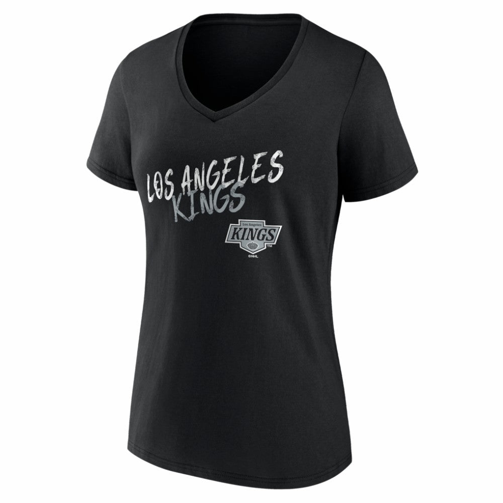 Los Angeles Kings Women's Hustle Personalized Name & Number V-Neck T-Shirt - Black - NHL 203921047