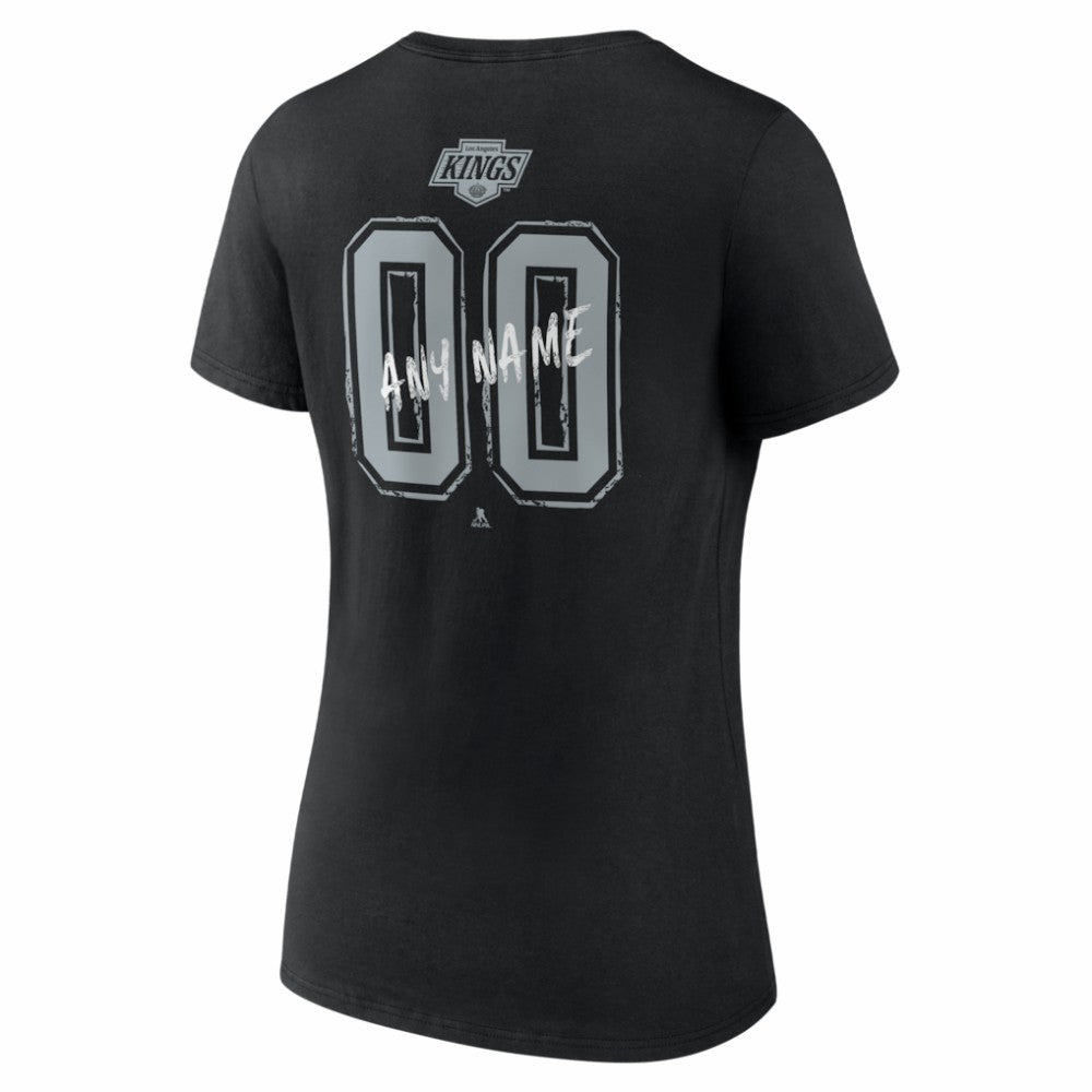 Los Angeles Kings Women's Hustle Personalized Name & Number V-Neck T-Shirt - Black - NHL 203921047