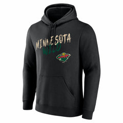 Minnesota Wild Big & Tall Hustle Personalized Name & Number Hoodie - Black - NHL 203921048