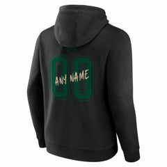Minnesota Wild Big & Tall Hustle Personalized Name & Number Hoodie - Black - NHL 203921048