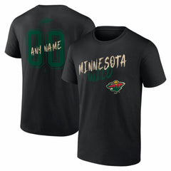 Minnesota Wild Big & Tall Hustle Personalized Name & Number T-Shirt - Black - NHL 203921049