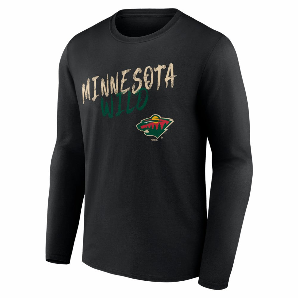 Minnesota Wild Hustle Personalized Name & Number Long Sleeve T-Shirt - Black - NHL 203921050