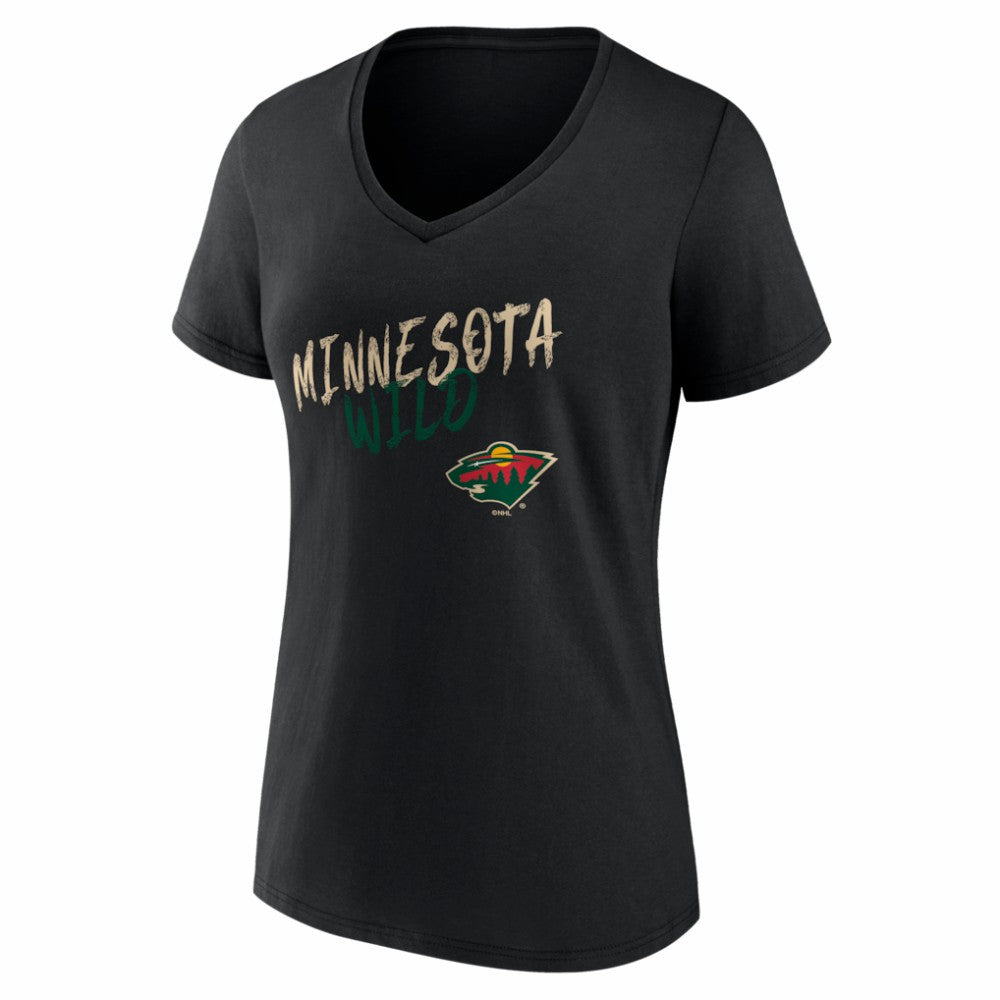 Minnesota Wild Women's Hustle Personalized Name & Number V-Neck T-Shirt - Black - NHL 203921053