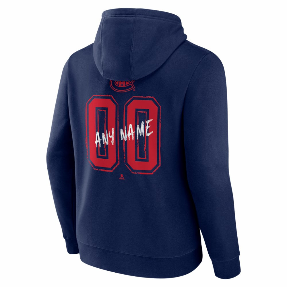 Montreal Canadiens Big & Tall Hustle Personalized Name & Number Hoodie - Navy - NHL 203921054