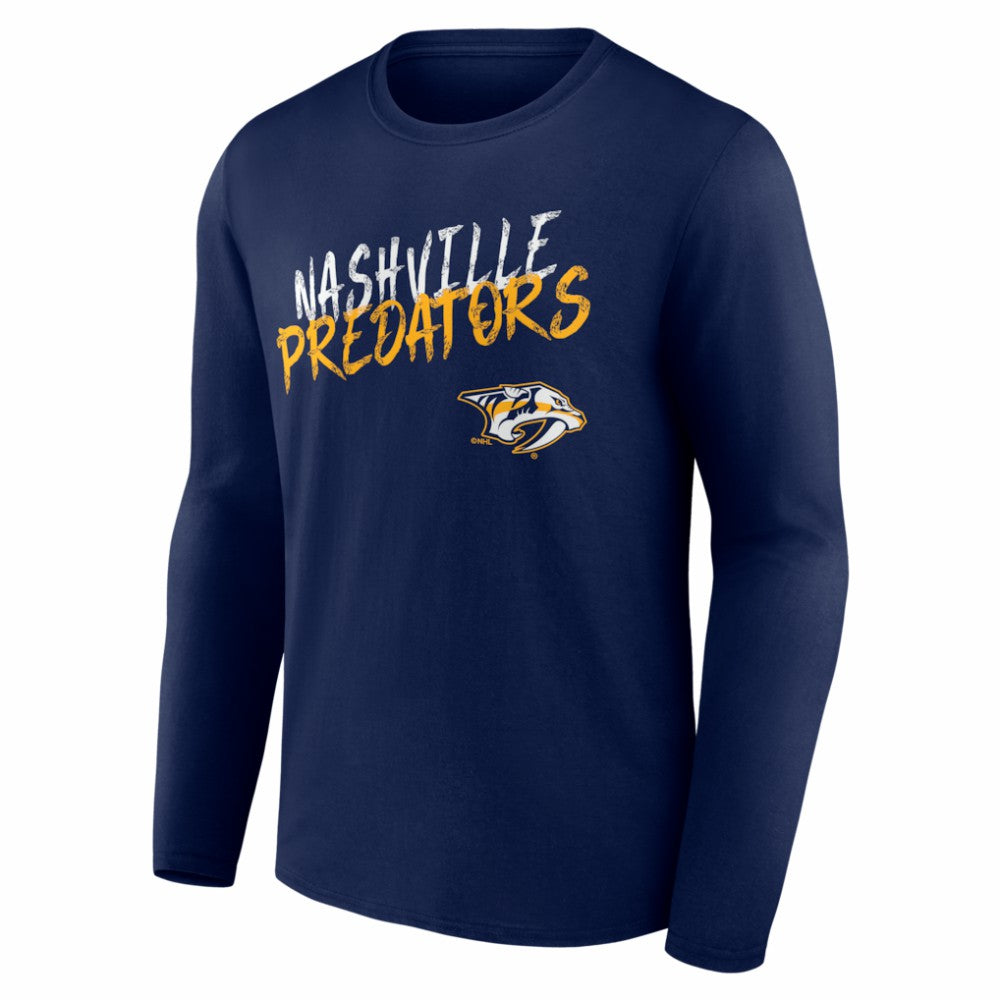 Nashville Predators Hustle Personalized Name & Number Long Sleeve T-Shirt - Navy - NHL 203921062