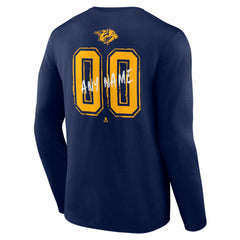 Nashville Predators Hustle Personalized Name & Number Long Sleeve T-Shirt - Navy - NHL 203921062