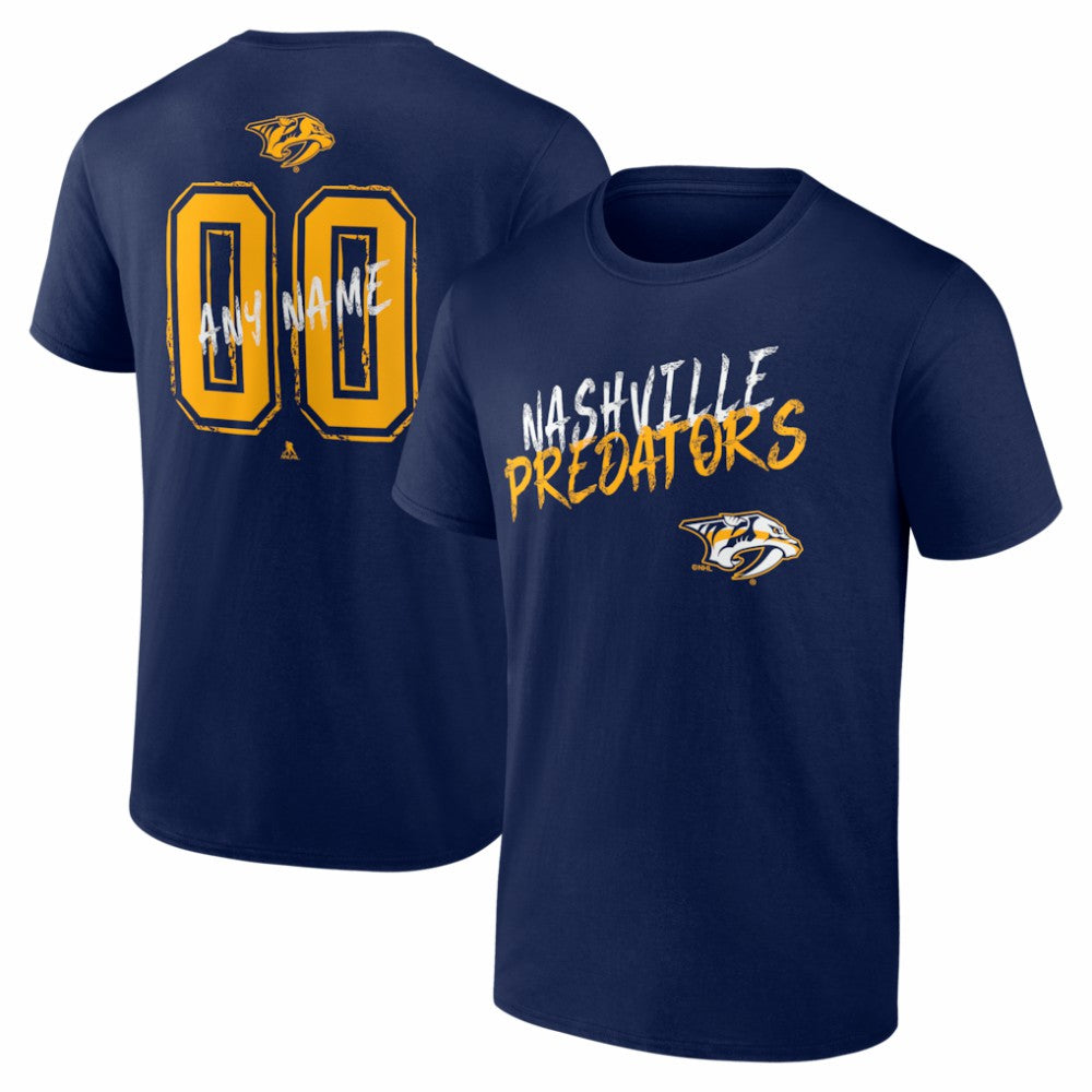 Nashville Predators Hustle Personalized Name & Number T-Shirt - Navy - NHL 203921064