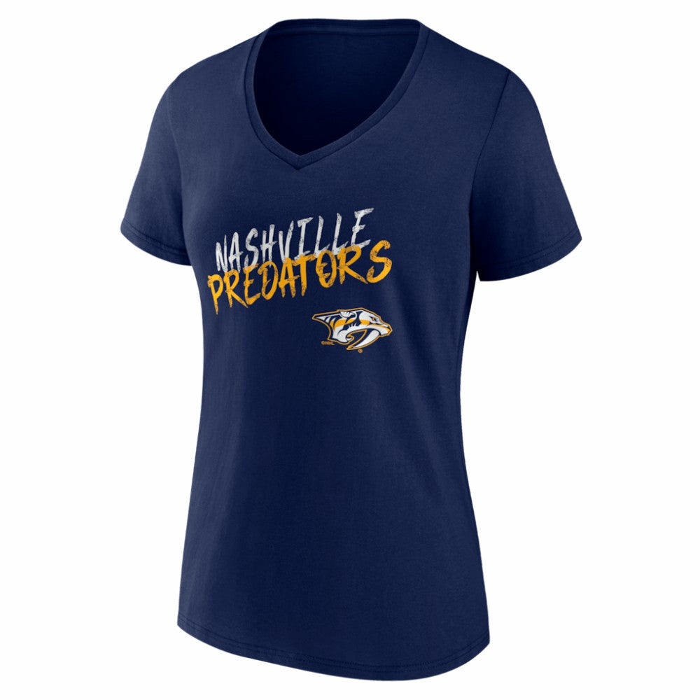 Nashville Predators Women's Hustle Personalized Name & Number V-Neck T-Shirt - Navy - NHL 203921065