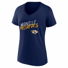 Nashville Predators Women's Hustle Personalized Name & Number V-Neck T-Shirt - Navy - NHL 203921065