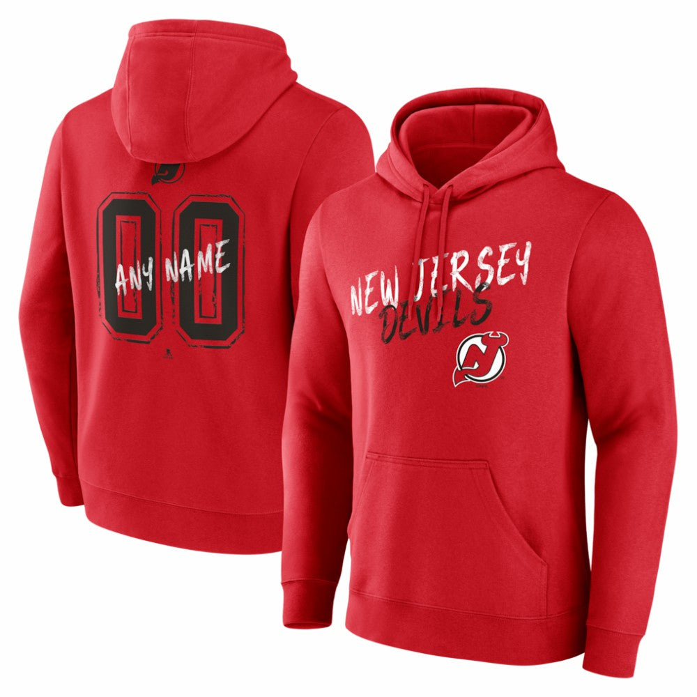 New Jersey Devils Hustle Personalized Name & Number Hoodie - Red - NHL 203921068