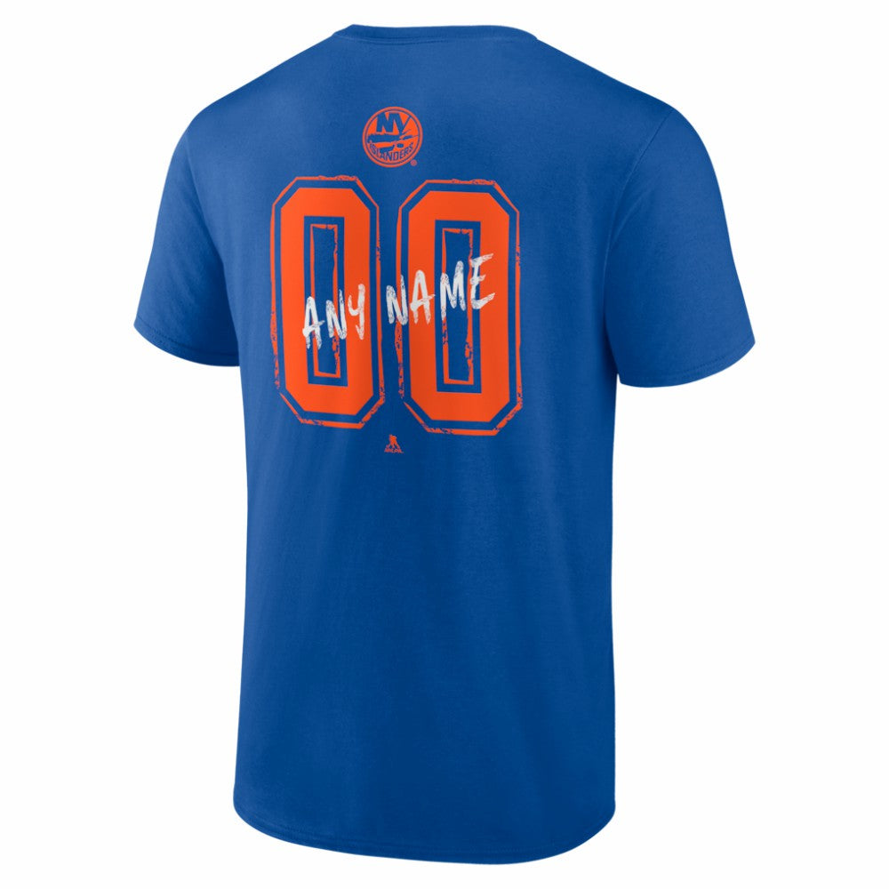 New York Islanders Hustle Personalized Name & Number T-Shirt - Royal - NHL 203921074