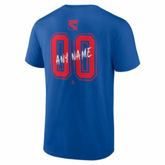 New York Rangers Big & Tall Hustle Personalized Name & Number T-Shirt - Blue - NHL 203921076