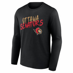 Ottawa Senators Hustle Personalized Name & Number Long Sleeve T-Shirt - Black - NHL 203921082