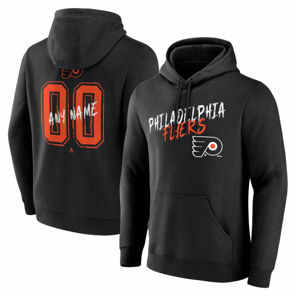 Philadelphia Flyers Big & Tall Hustle Personalized Name & Number Hoodie - Black - NHL 203921086
