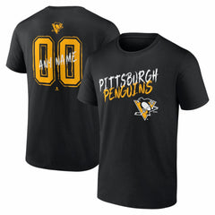 Pittsburgh Penguins Big & Tall Hustle Personalized Name & Number T-Shirt - Black - NHL 203921093