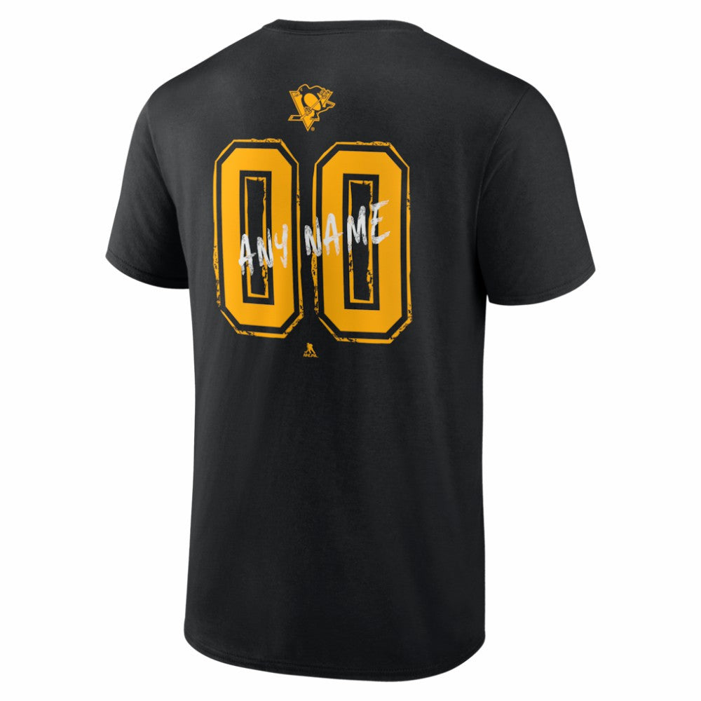 Pittsburgh Penguins Big & Tall Hustle Personalized Name & Number T-Shirt - Black - NHL 203921093